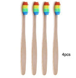 10/4pcs/Lot Wood Rainbow Toothbrush Bamboo