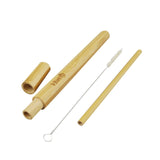 Natural bamboo drinking straw travelling set