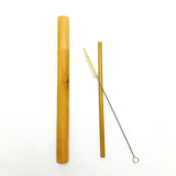 Natural bamboo drinking straw travelling set