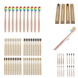 10/4pcs/Lot Wood Rainbow Toothbrush Bamboo
