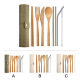 Multiple Usage Tableware Bamboo Fork Spoon Set