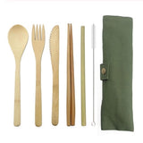 6pcs/set Bamboo Cutlery Set