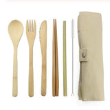 6pcs/set Bamboo Cutlery Set
